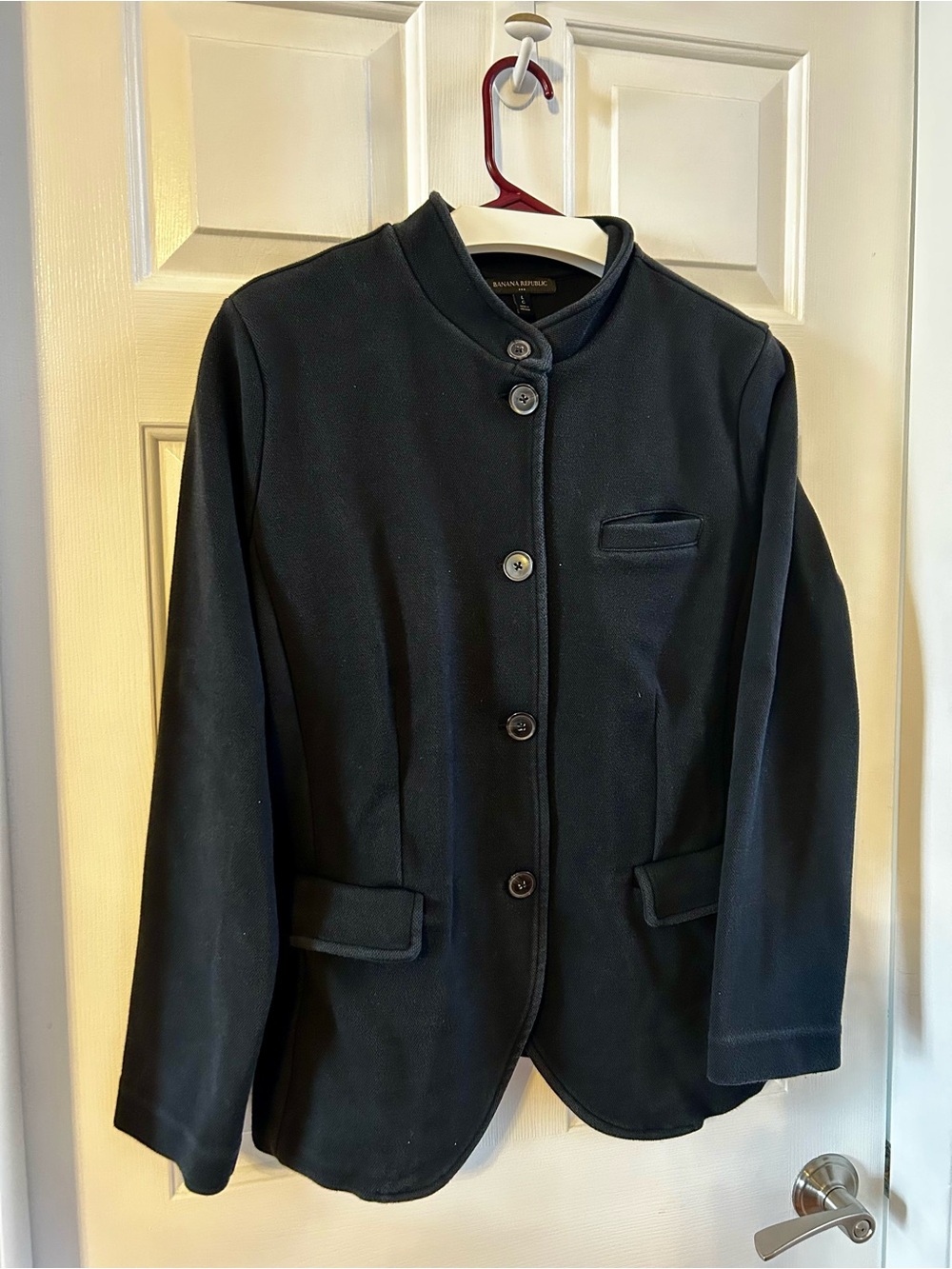 Banana Republic Factory Pique Knit Blazer- Black
